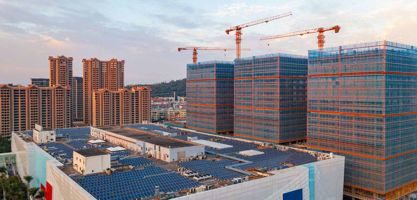 Shot of buildings under construction Shot of buildings under construction